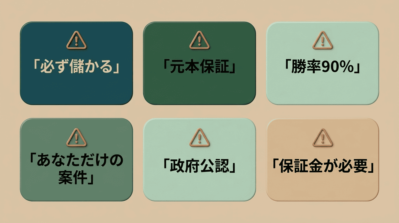 「必ず儲かる」「元本保証」など投資詐欺で使われる危険なフレーズ6つのチェックリスト