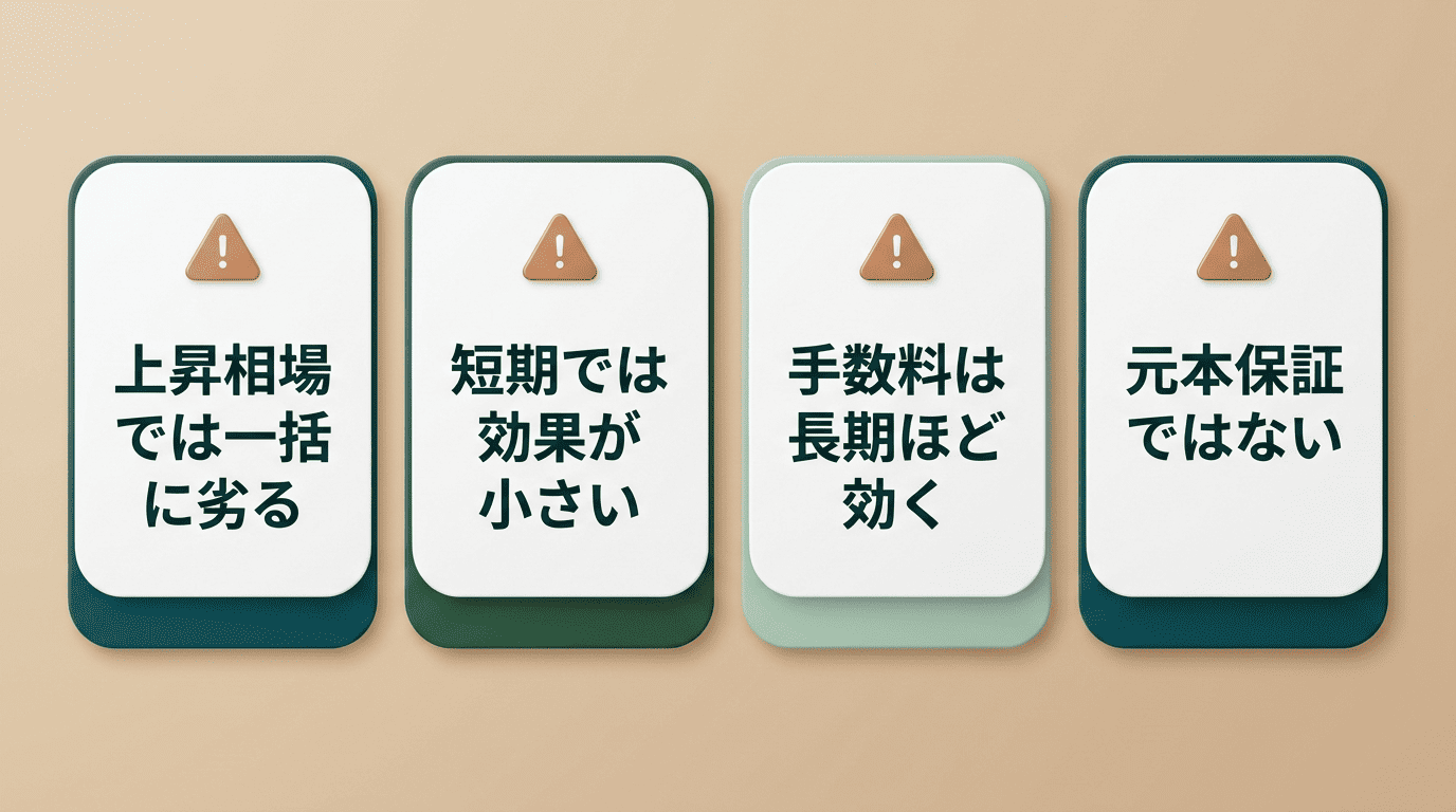 ドルコスト平均法の4つの注意点をまとめたチェックリスト